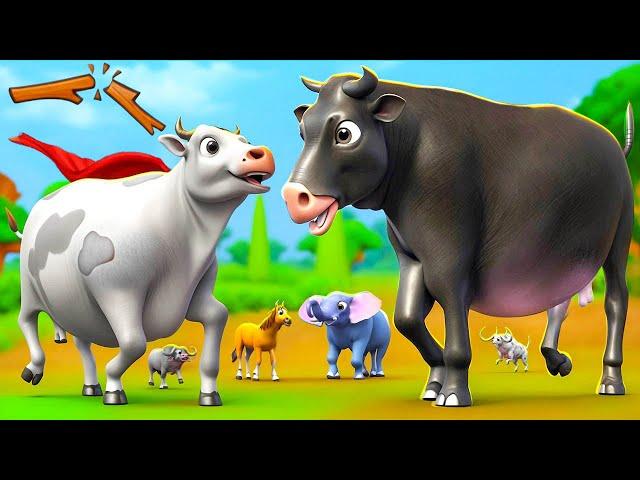 Epic Battle: Giant Black Cow vs Super Cow! Super Cow Heroic Forest Animal Rescue Adventure