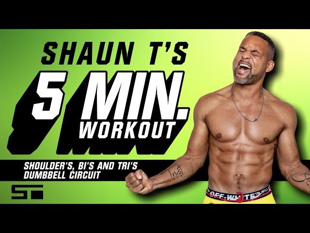 Shaun T 5 Minute Workout Shoulder's, Bi's and Tri's Dumbbell Circuit