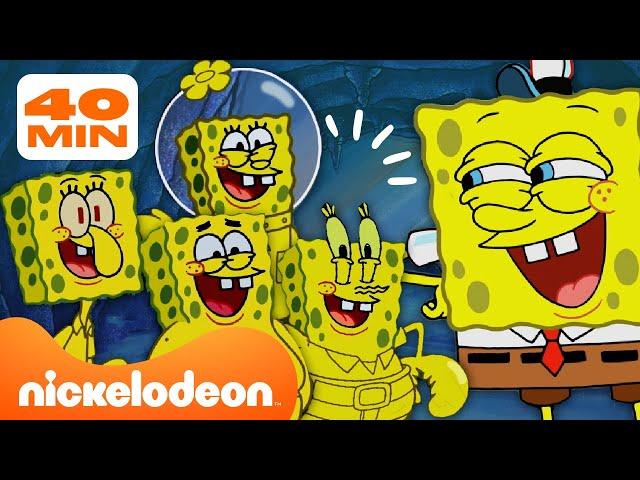 SpongeBob | Wszystkie sytuacje, kiedy SpongeBob został sklonowany!  | 40 minut | Nickelodeon Polska