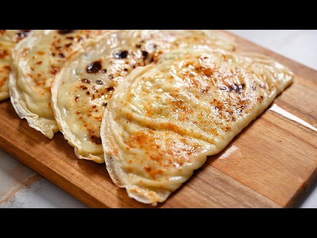 FLOUR + WATER! I don't ROLL out the dough, I just pour it into the pan! Delicious simple flatbreads