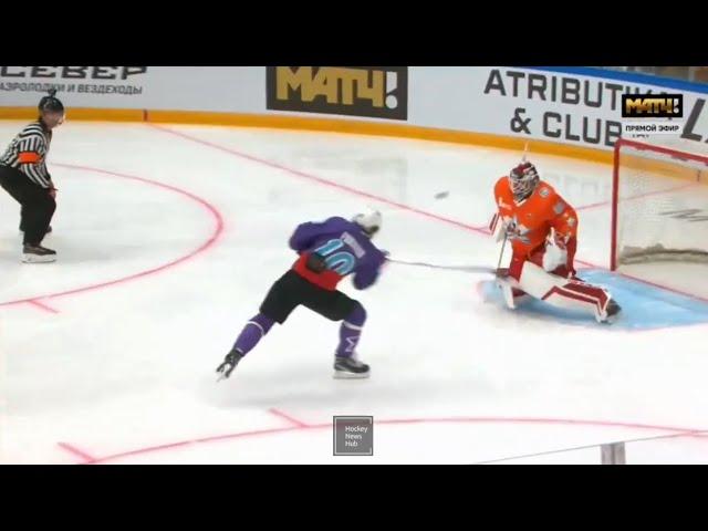 Artemi Panarin testing out a new move during the KHL vs NHL all star game 