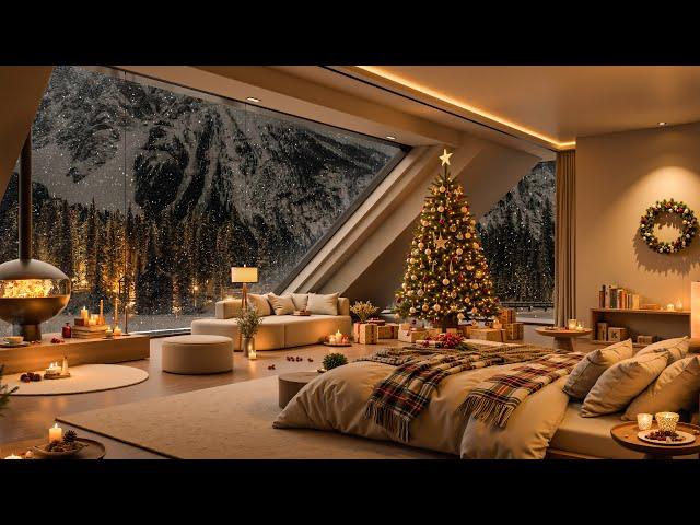 Elegant Jazz Christmas 2025  | Cozy Fireplace Lounge with Soothing Jazz for Deep Relaxation