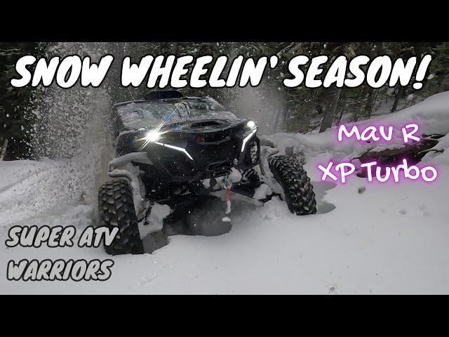 Can Am Maverick R in the SNOW! Bob is back and we are wheelin!