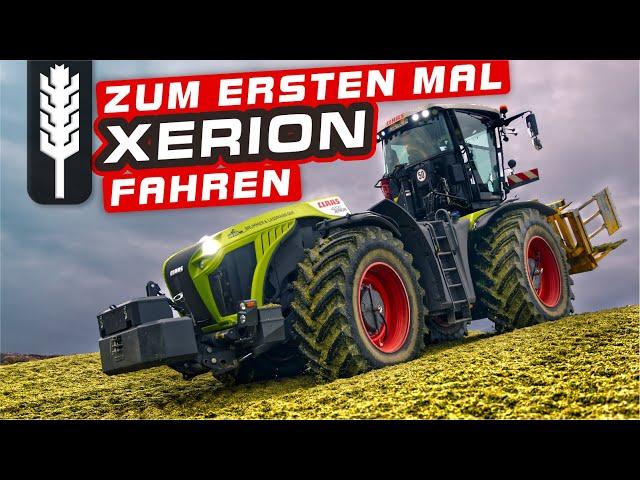 Silo walzen mit dem Claas Xerion 4200 bei Landwirt in MV Maisernte