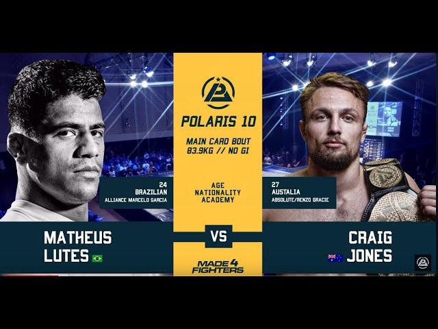 CRAIG JONES defends World BJJ Title vs MATHEUS LUTES | POLARIS Pro