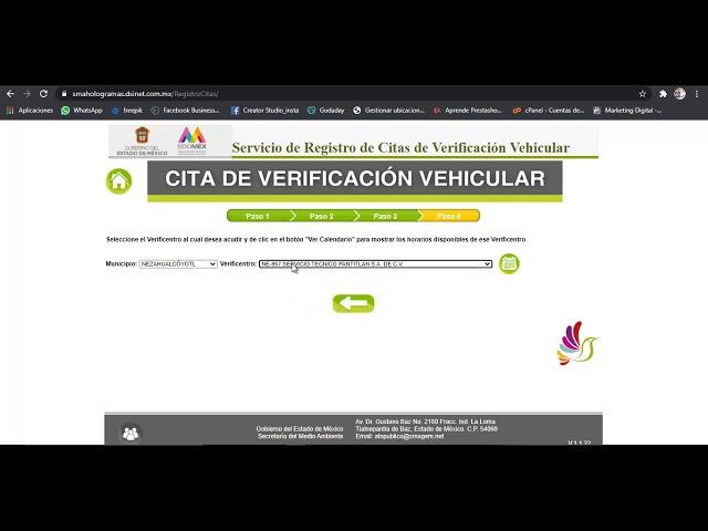 sacar cita para verificar automóvil en el estado de México