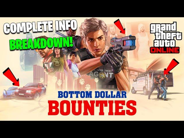 DLC INFO & TRAILER BREAKDOWN! "BOTTOM DOLLAR BOUNTIES", NEW COP CARS & MORE | GTA Online June DLC