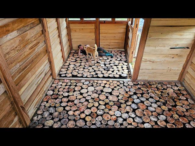 After 1 Years I Start Working Inside The Log Cabin | Installing A Window On A Log Cabin.