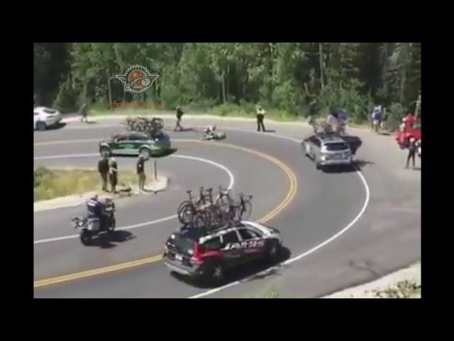 Car V's Bike Road Racing Cyclist Crash Accident