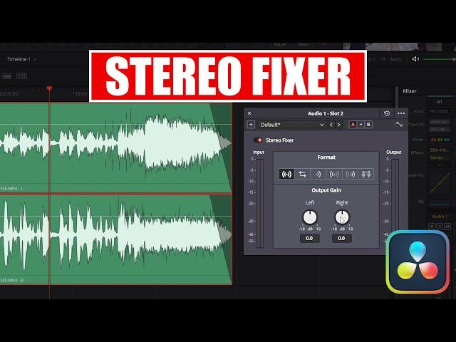 DaVinci Resolve Stereo Fixer [ Stereo to Mono, Left Only - Right Only Audio ] Tutorial