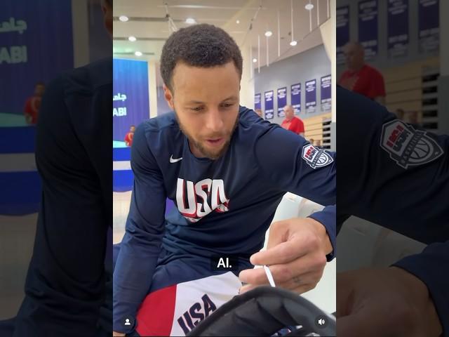 Team USA reads out the players that wore the number before them when playing in FIBA