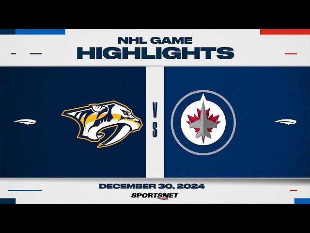 NHL Highlights | Predators vs. Jets - December 30, 2024