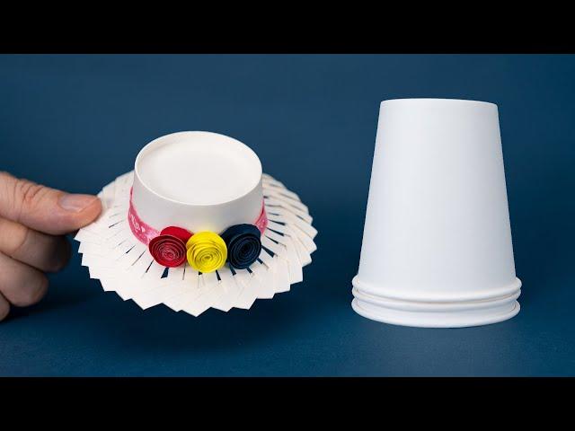 DIY Hat | How to make a hat from paper cup | Paper Cup Craft | Recycled Paper Crafts
