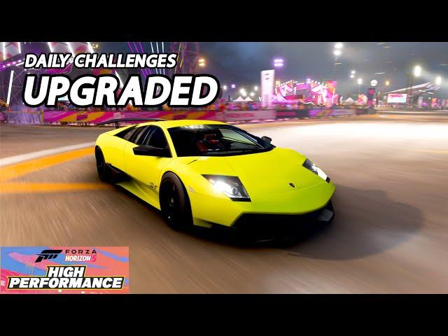 Forza Horizon 5 Daily Challenges Upgraded Spend 10,000 credits upgrading Modern Supercar