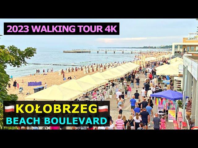 Kołobrzeg Poland - Kołobrzeg 2024 Summer Walking Tour 4K - Kolobrzeg Walk Beach Boulevard