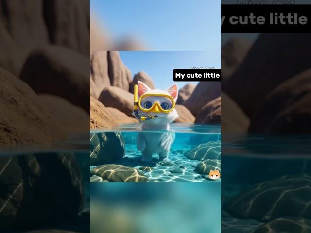 Kitten saves seagull after stealing girls fries 