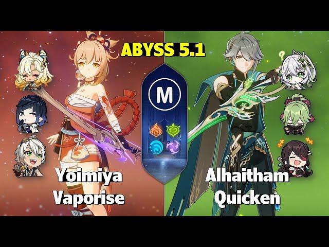 Yoimiya C3 Xilonen Vaporise & Alhaitham C1 Quicken - 5.1 Abyss - Floor 12 9 stars - Genshin Impact