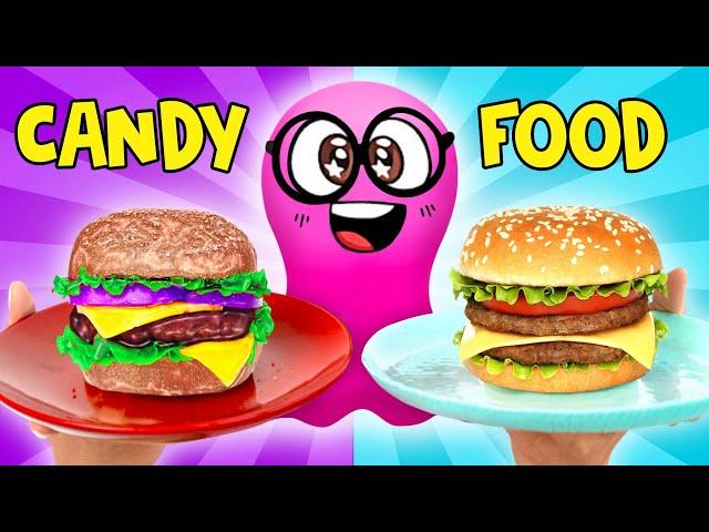 Candy VS Real Food || BEST Recipes by Slime Sam 