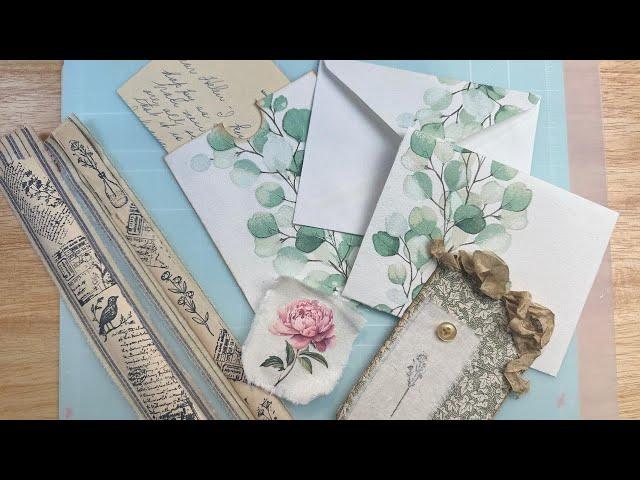 Laminating with Plastic Wrap~Ephemera, Tags, Fabric and Paper~Junk Journal, Stationary, Card Making