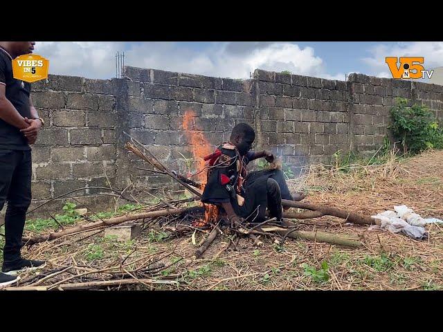 Nana Nsuoba sits and sleeps in burning fire. Will the spirits save him or watch him burn to ashes.