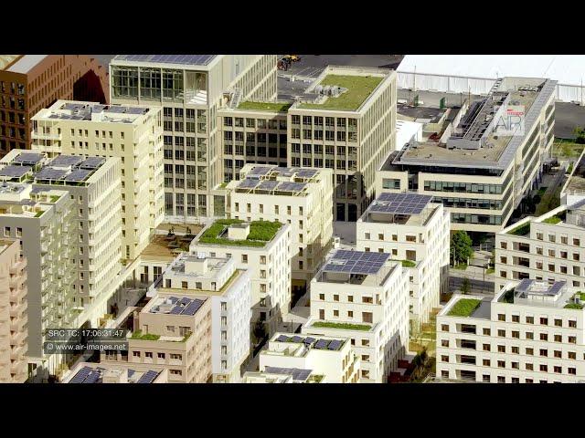 Aerial footage / The Olympic Village of Paris 2024 in Saint-Denis, Saint-Ouen (93 Seine-Saint-Denis)