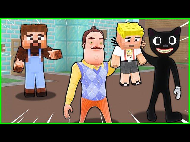 HELLO NEIGHBOR AND HIS GANG KIDNAPPED EFEKAN!  - Minecraft