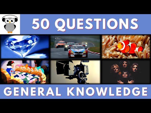 General Knowledge Quiz Trivia #195 | Diamond, Motor race, Symbiosis, Seven Dwarves, Band Queen