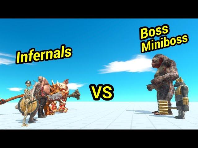 Infernal (no kozarog scourge) vs boss & miniboss animal revolt battle simulator