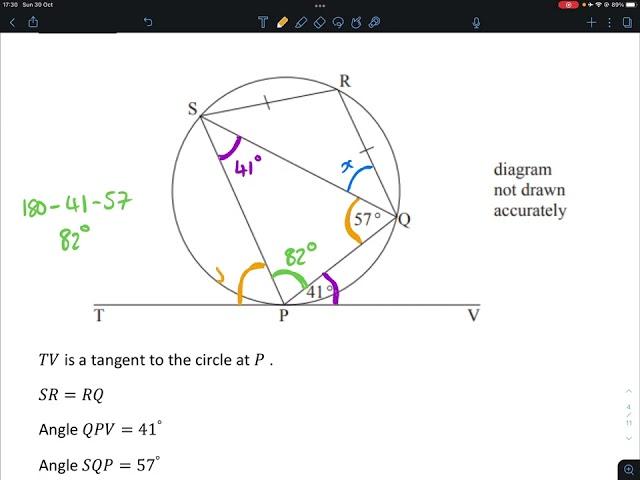 Circle Theorem Theorems Alternate Segment Opposite Angles Cyclic Quadrilateral Triangle Isosceles