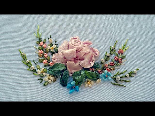 Amazing Rose flower for an Angel Ribbon embroidery