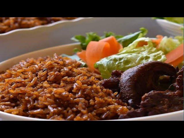 Crowd pleasing goat meat Ghana jollof recipe