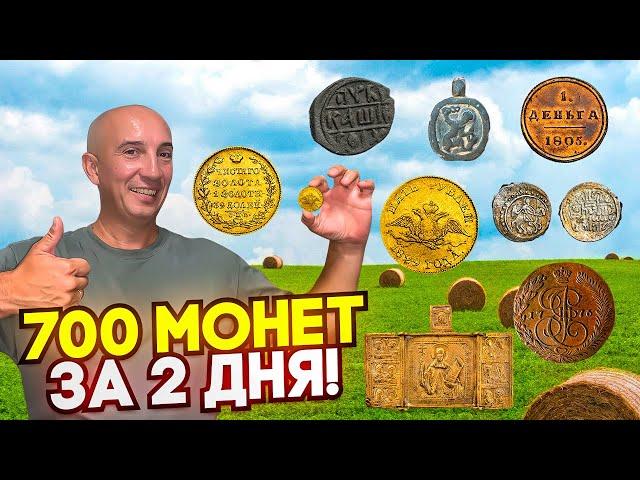 Дорогие монеты на каждом шагу! Нашли место где стояла ярмарка, откопали 700 монет за 2 дня!