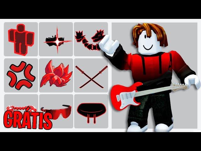 COMO PEGAR 10 ITENS GRÁTIS (VERMELHO) NO ROBLOX!