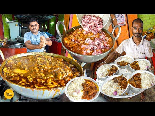 Roshan Bhai Ka Bihari Style Unlimited Kadhai Mutton Making Rs. 120/- Only l Samastipur Street Food