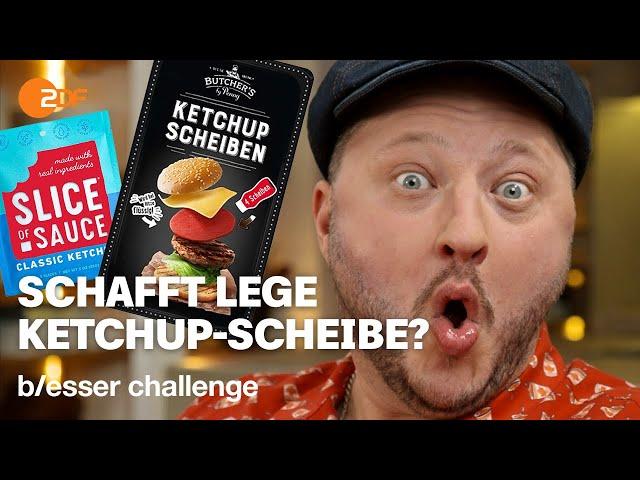 Burger Belag: Sebastian soll Ketchup in Scheiben machen | b/esser challenge