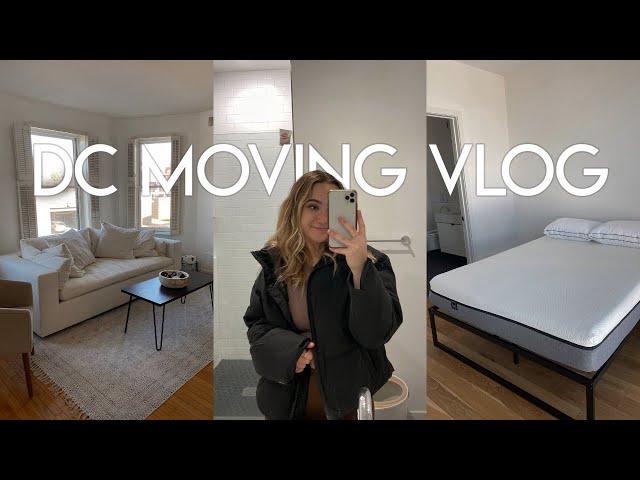 MOVING VLOG | 1 bedroom in DC, empty apt tour & getting settled