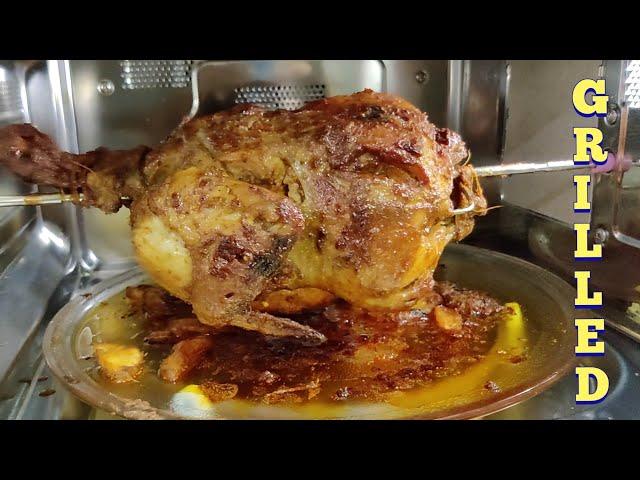 Grilled Chicken Recipe | LG MJEN326SF | Grilled Chicken in LG Microwave Oven | Rotisserie Chicken