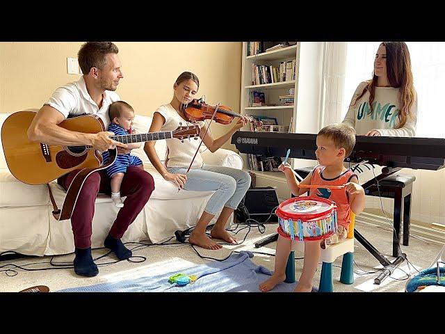 5 months old baby joins musical concert  - The Protsenko Family