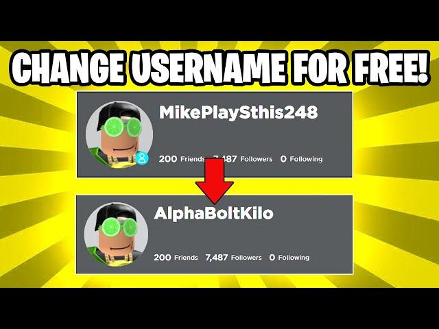 HOW TO CHANGE ROBLOX USERNAME FOR FREE WITHOUT PAYING 1,000 ROBUX!! (STILL WORKS)