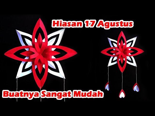 DIY - Hiasan 17 Agustus Dari Kertas | Dekorasi 17 Agustus | Bunga Merah Putih