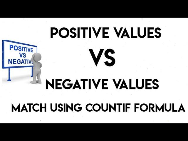 How to Match Positive Values with Negative Values in excel using Countif Formula(reconciliation)