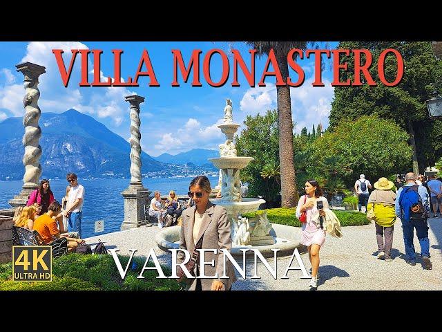 LAKE COMO-VILLA MONASTERO, VARENNA - Walking Tour - 4K UHD - with Captions