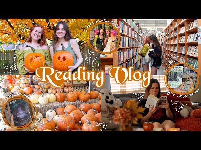 READING VLOG | carving pumpkins, 5 star reads & book shopping with @katieisreading ️