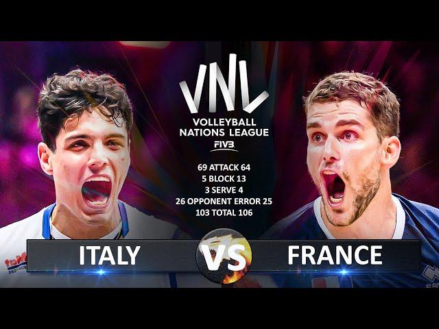 Italy vs France - Quarter Finals | Men's VNL 2024