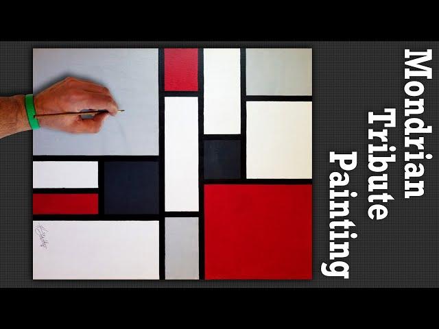 How to create a painting like PIET MONDRIAN - TIME LAPSE. Learn How To Paint Like The Masters.