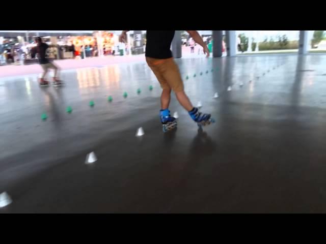 Freestyle Inline Slalom Trick: Half Eclipse