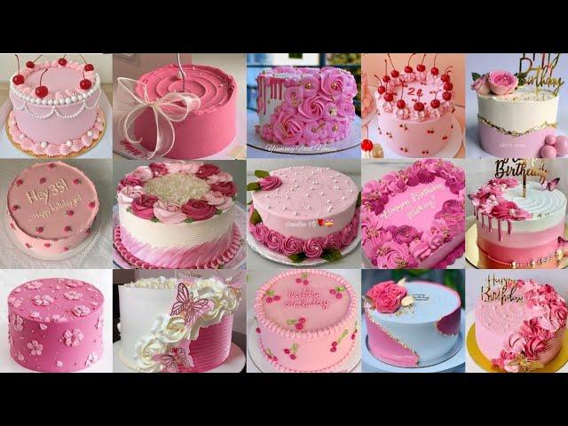 Simple Pink Cake Design/Pink Colour Cake Designs/Birthday/Birthday Cake Designs For Girl/Cake Design