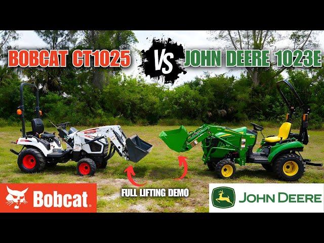 Bobcat CT1025 Compact Tractor Vs. John Deere 1023E Compact Tractor | With Lifting Demo