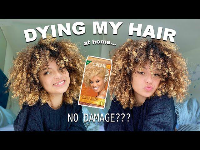 I DYED MY NATURALLY CURLY HAIR BLONDE AT HOME - creme of nature hair dye