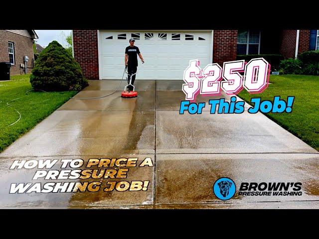 $250 For This Driveway! How to price out a Driveway Pressure Washing Job! #subscribe